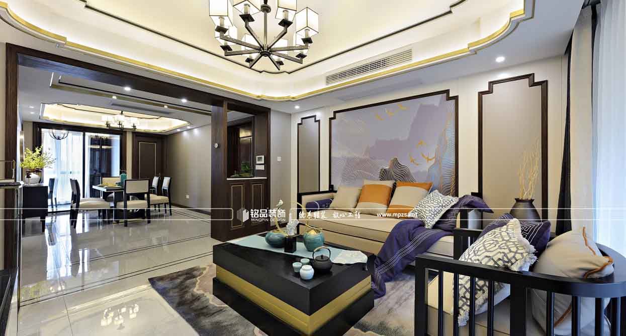 诸暨书香美地——三居室新中式装修